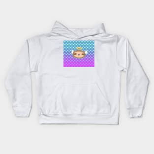 Angel Face Sloth - Ombre Hearts Pattern Kids Hoodie